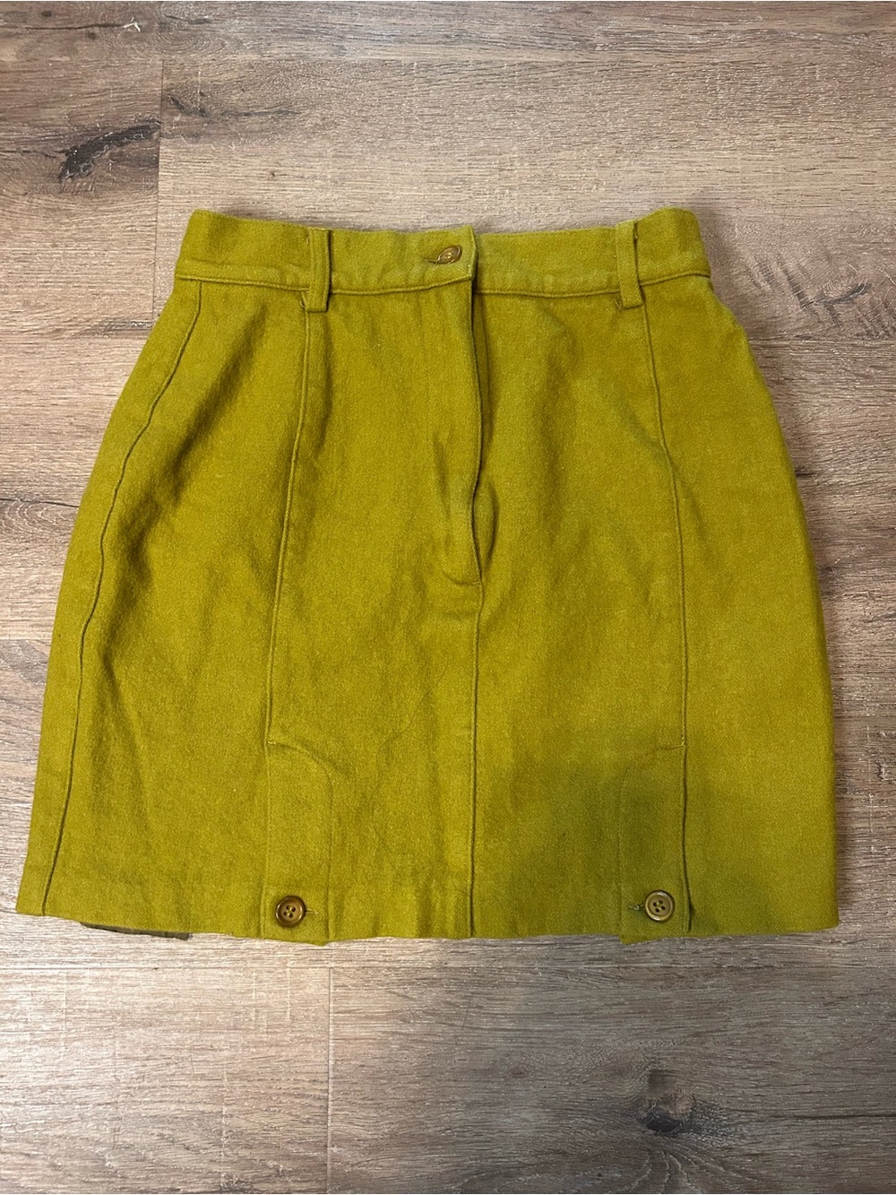 United Colors of Benetton Vintage Mini Skirt Womens Size 42 Olive Green - Picture 2 of 10